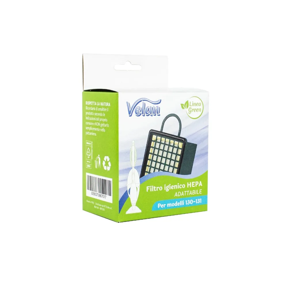 Filtro igienico Velan certificato HEPA adattabile per Folletto VK 130 e VK 131