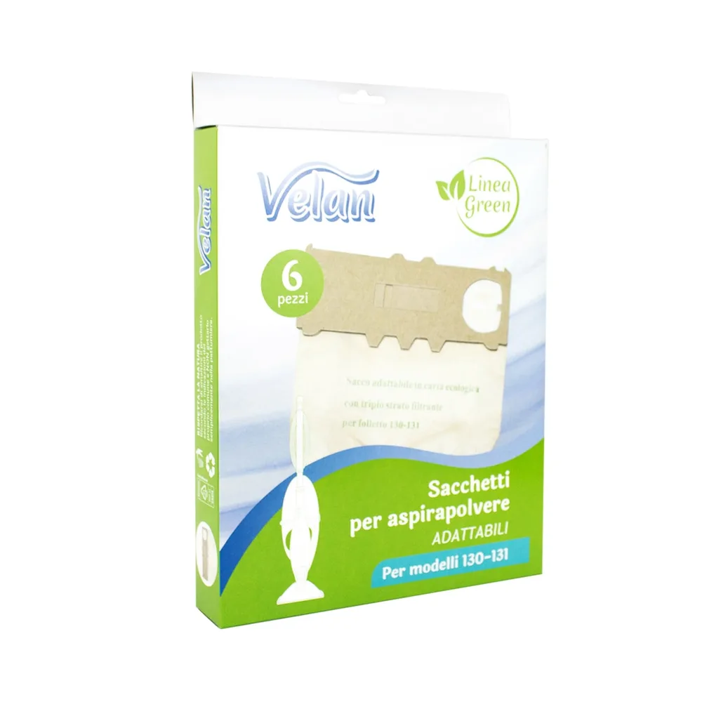 Confezione di sacchetti Velan in carta adattabili per Folletto VK 130 e VK 131