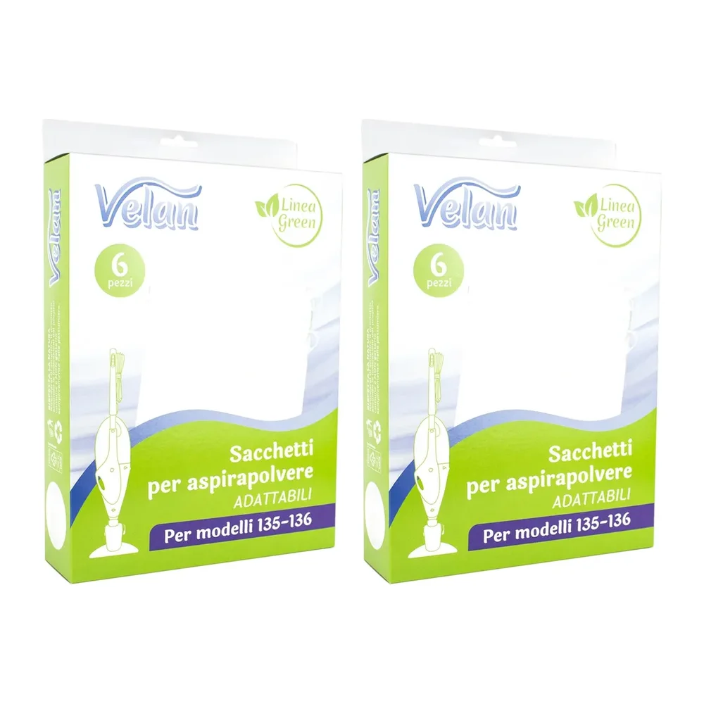 Confezione di sacchetti Velan in microfibra adattabili per Folletto VK 135 e VK 136