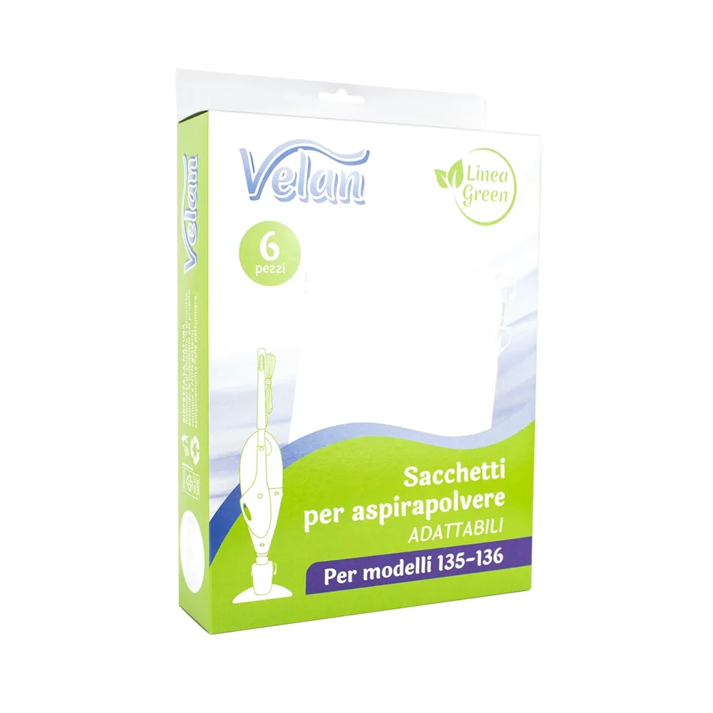 Confezione di sacchetti Velan in microfibra adattabili per Folletto VK 135 e VK 136