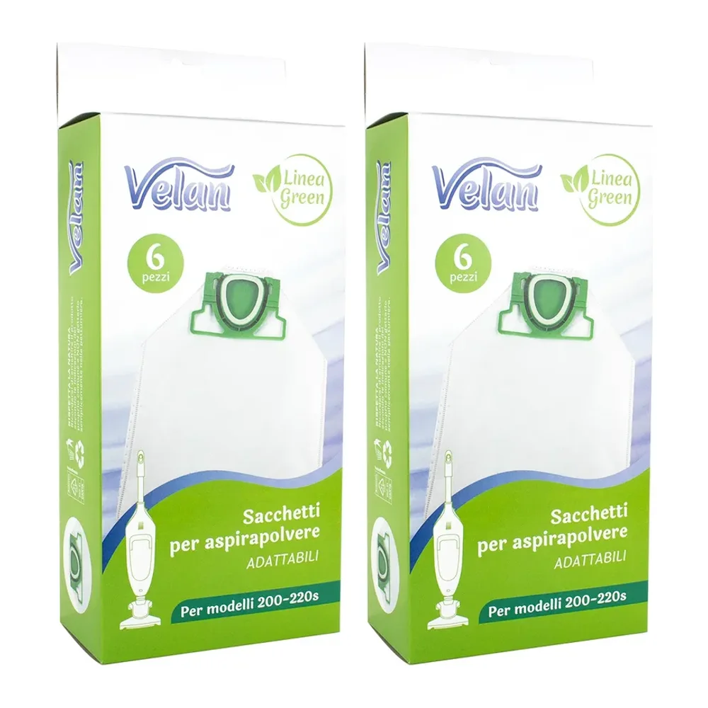 Confezione di sacchetti Velan in microfibra adattabili per Folletto VK 200 e VK 220